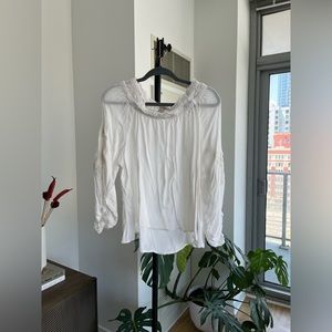 H&M Embroidered Off the Shoulder Top